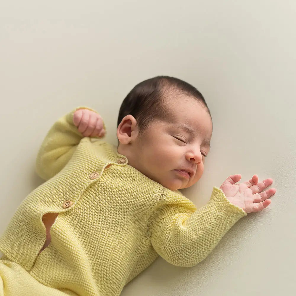 Newborn Knitted Links Soft Yellow