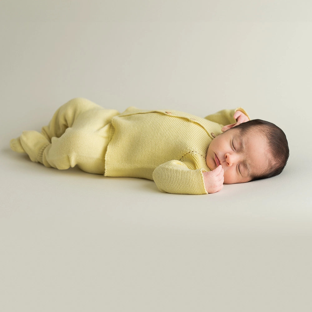 Newborn Knitted Links Soft Yellow
