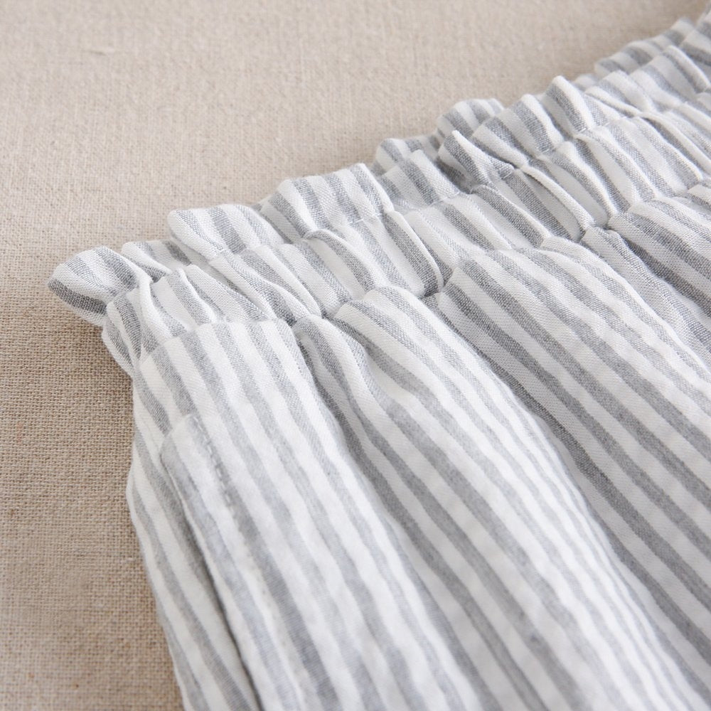 Girl's shorts with grey and white stripes