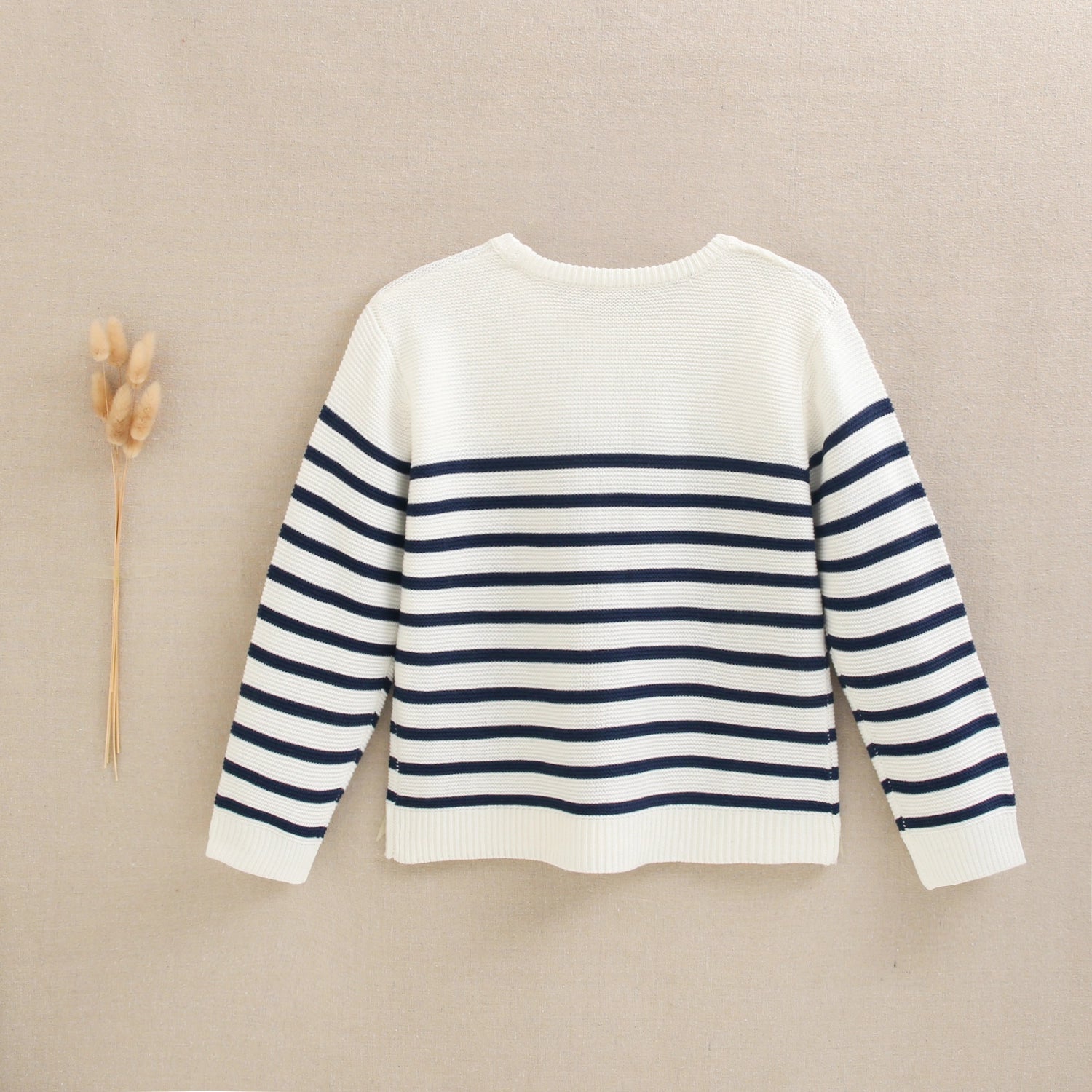 White Striped Black Sweater