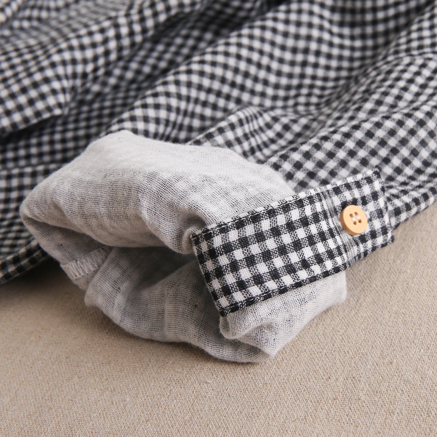 Black and White Checkered Boy's Shirt