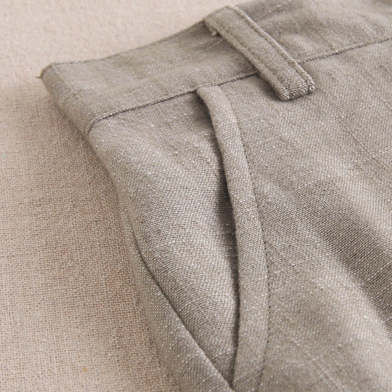 Boy's Linen Bermuda Shorts in Olive Green