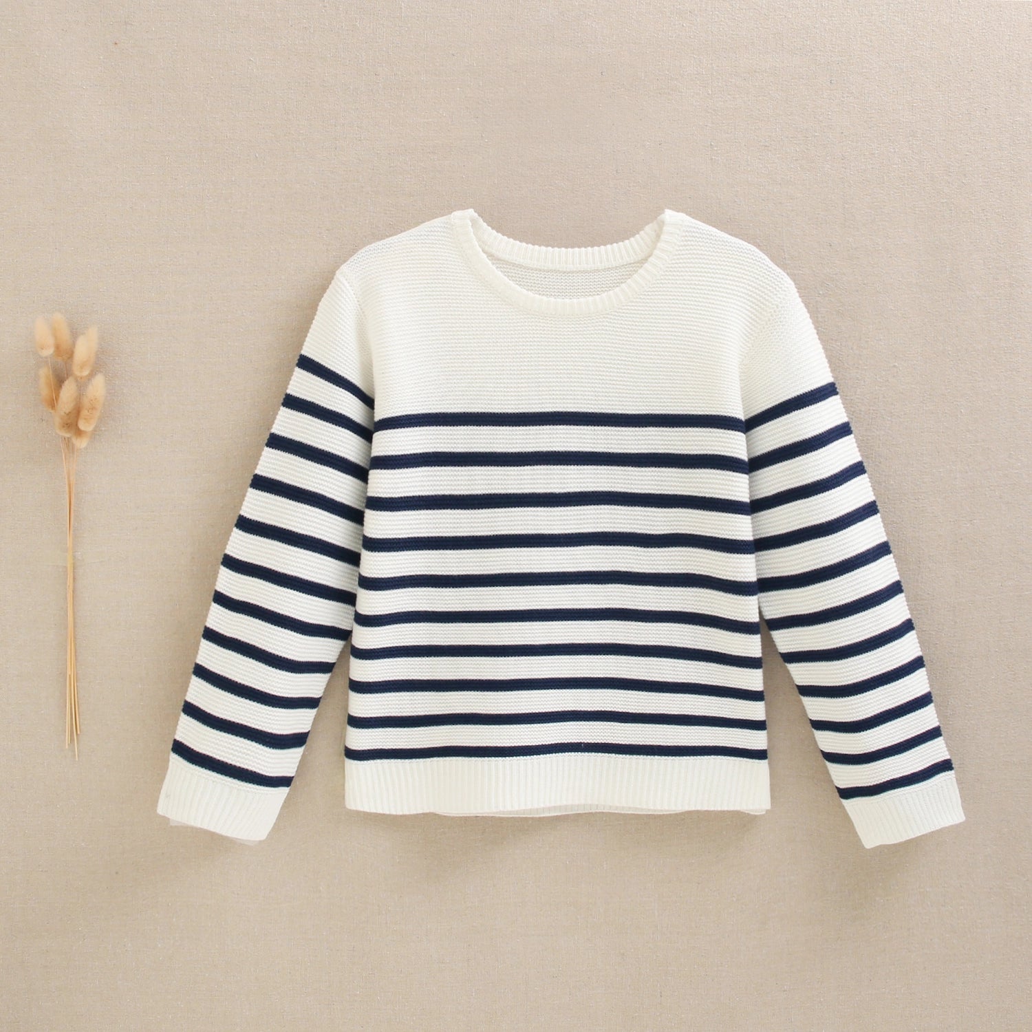 White Striped Black Sweater