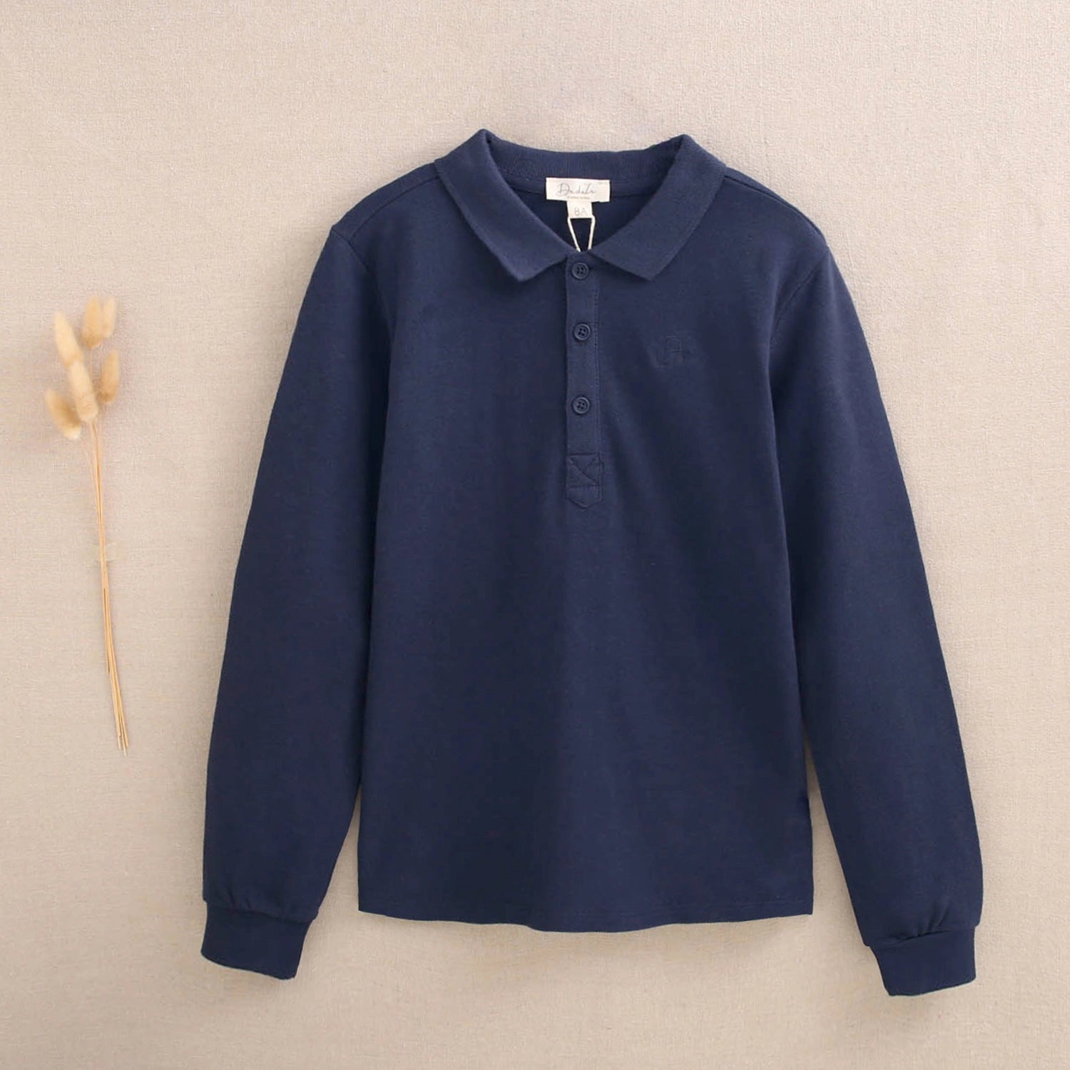 Boy's Blue Polo Shirt with Long Sleeves