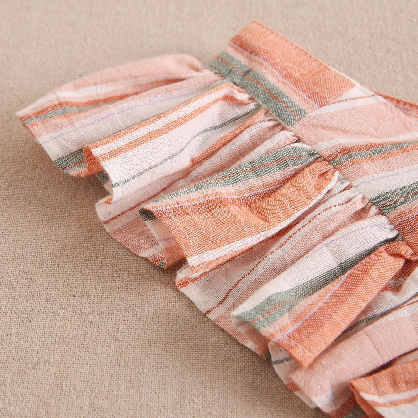 Girl's Dress with Mixed Stripes and Cross Back