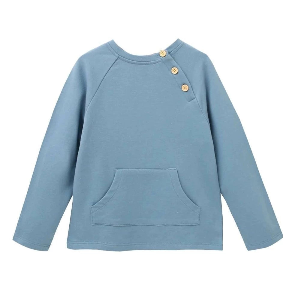 Blue Children's Sweatshirt with Kangaroo Pocket