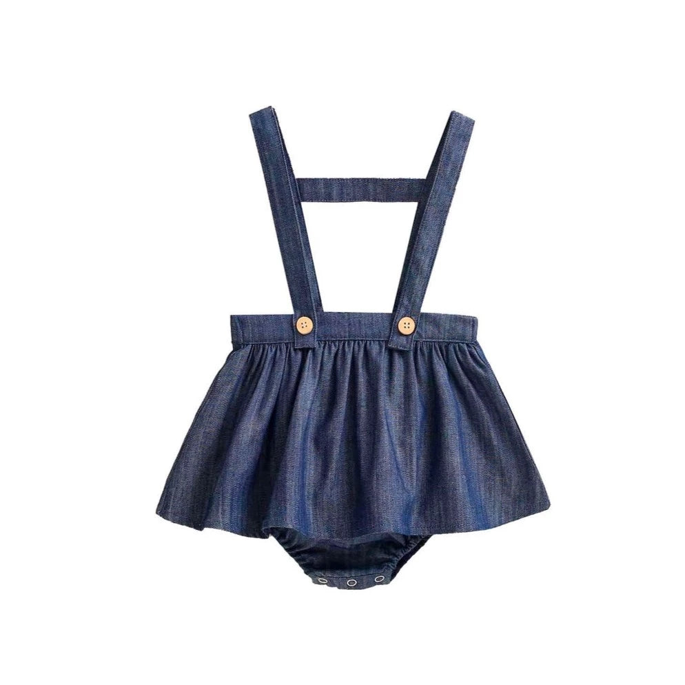 Denim Skirt with Straps