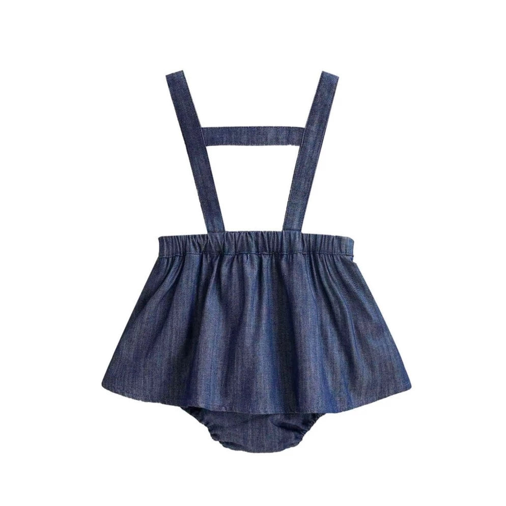 Denim Skirt with Straps