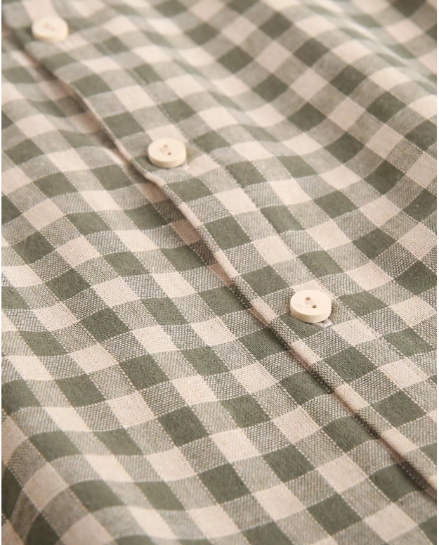 Baby Boy Green and Cream Checkered Shirt