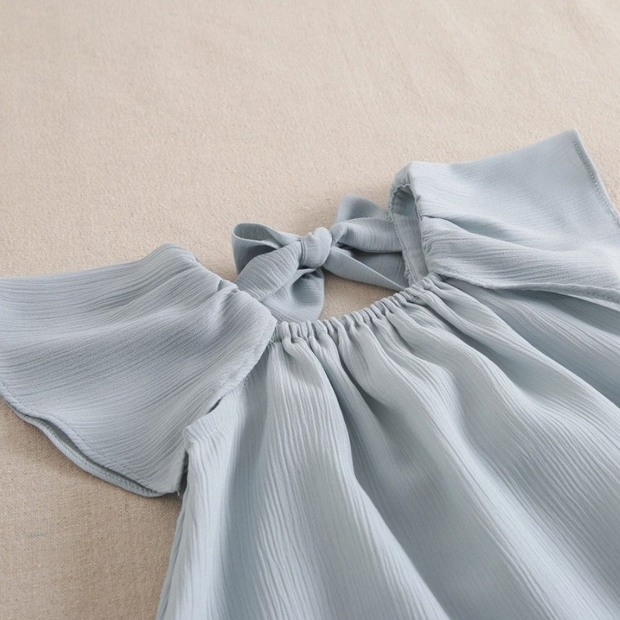 Baby Girl Dress with Briefs in Aquamarine