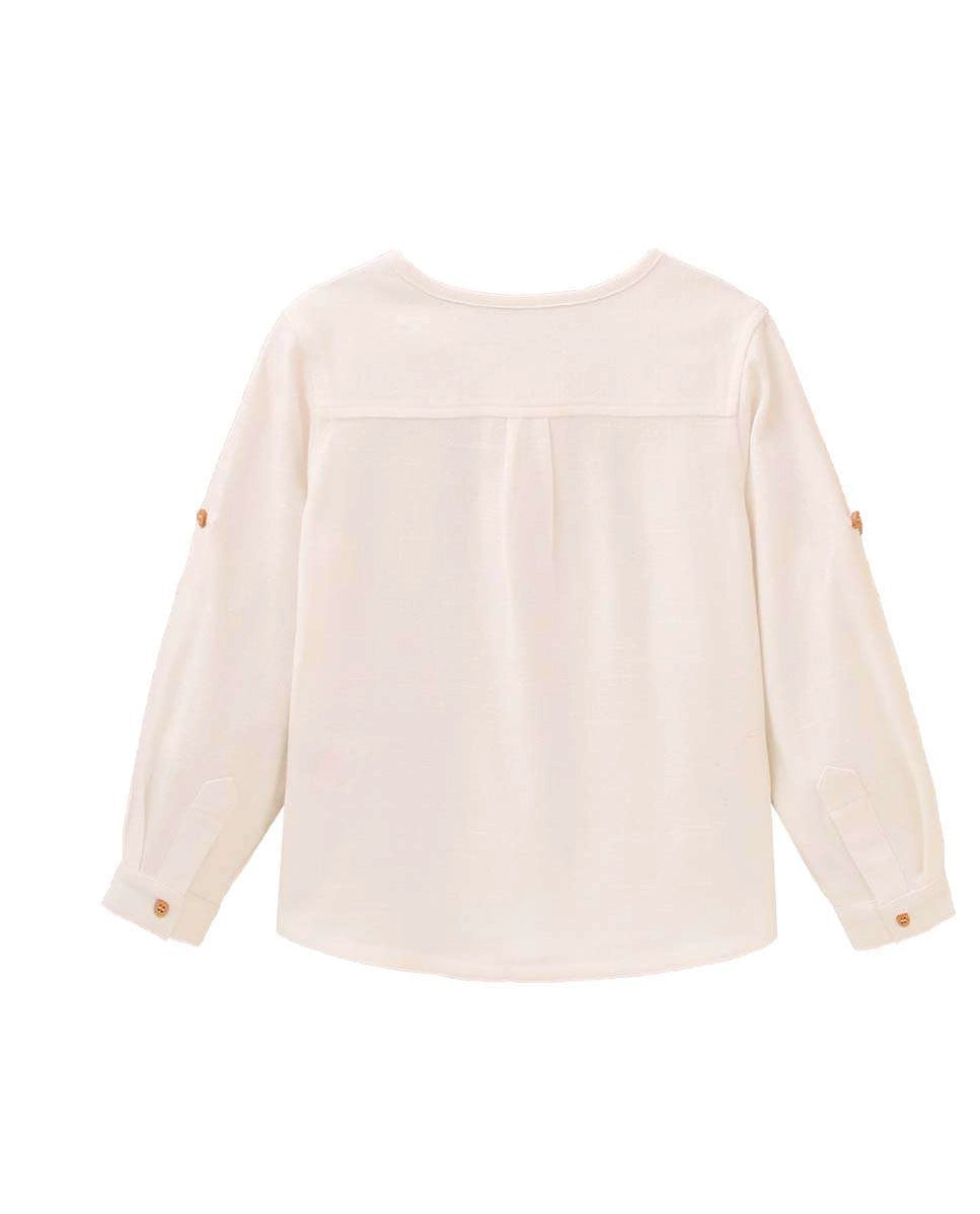 Long-Sleeved Boy's Shirt with Mao Collar
