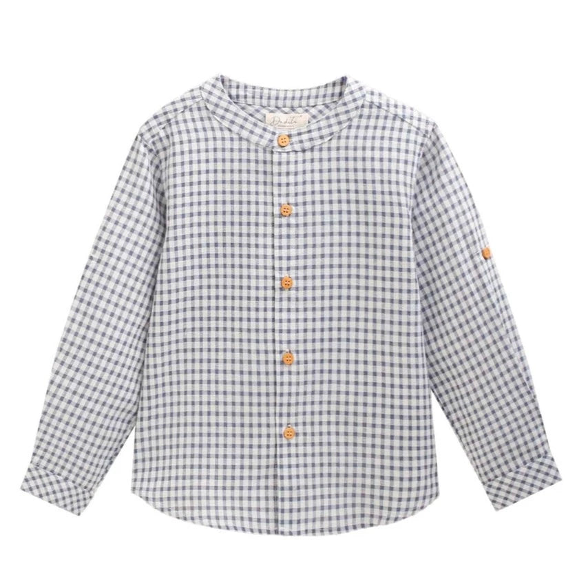 White Blue Checkered Children's Shirt