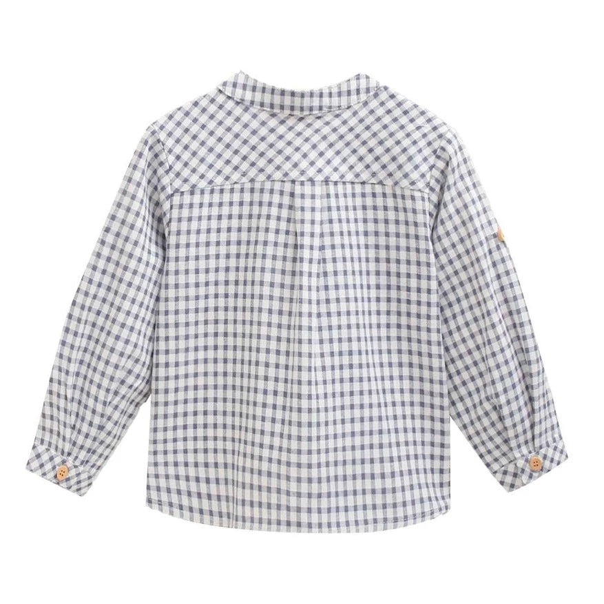 White Blue Checkered Children's Shirt
