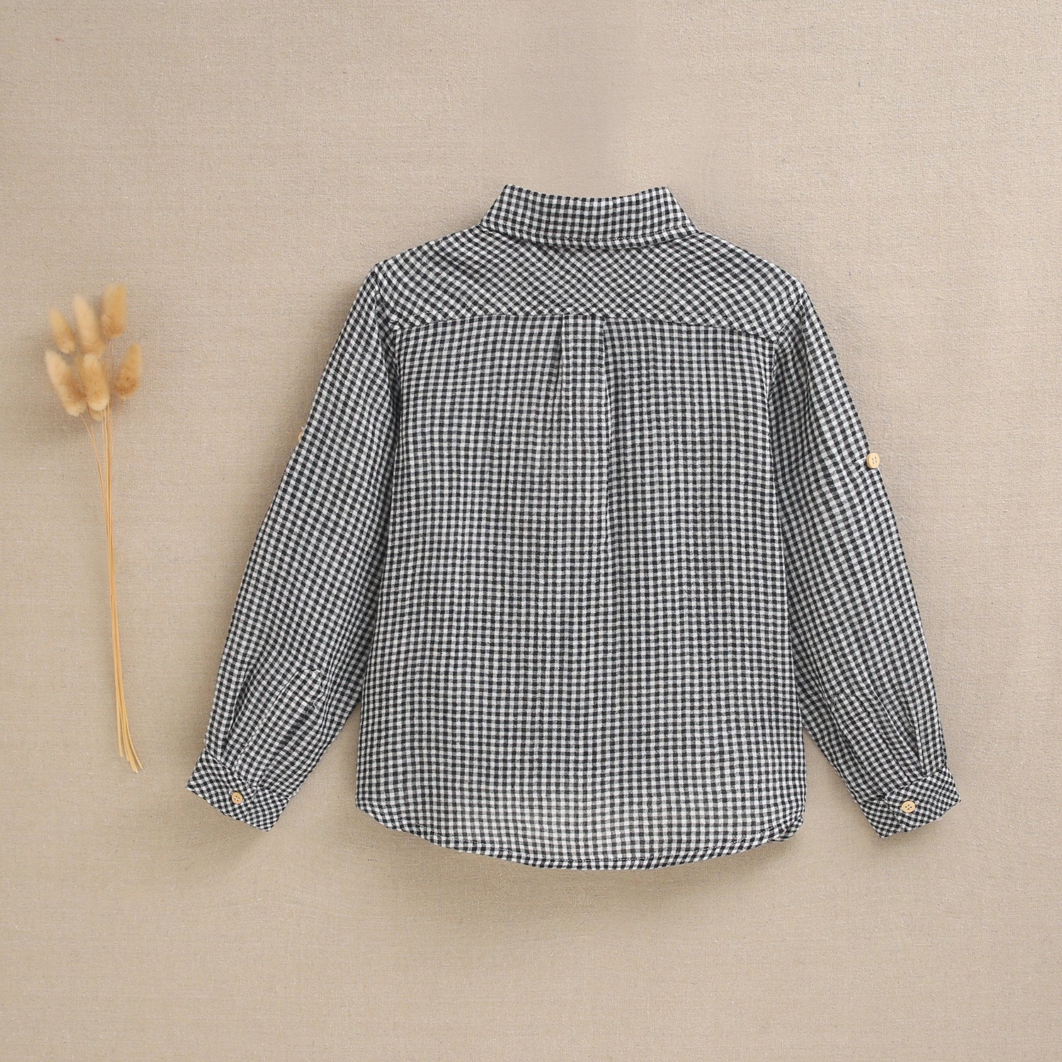 Black and White Checkered Boy's Shirt