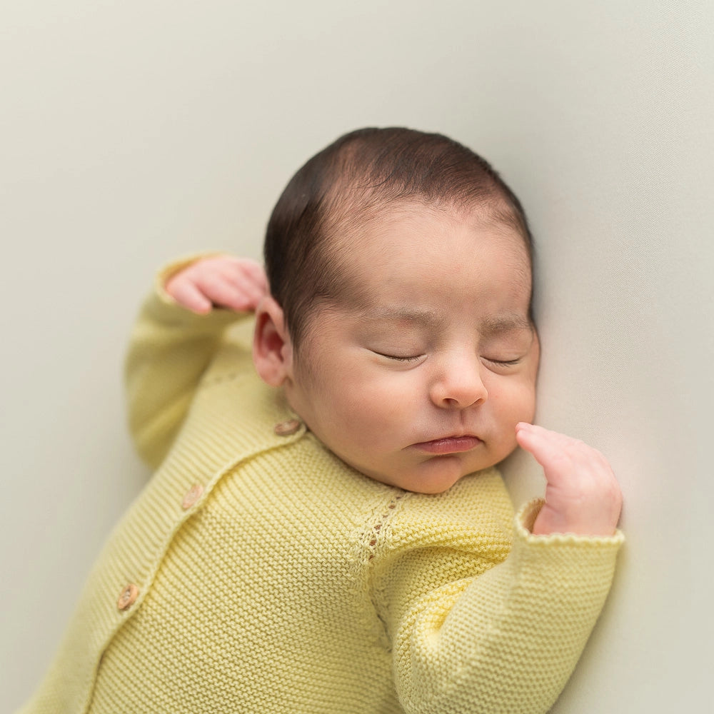 Newborn Knitted Links Soft Yellow