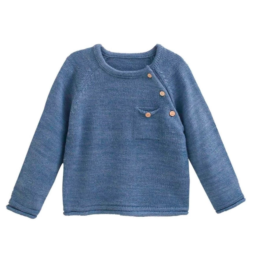 Blue Baby Boy's Sweater with Side Opening