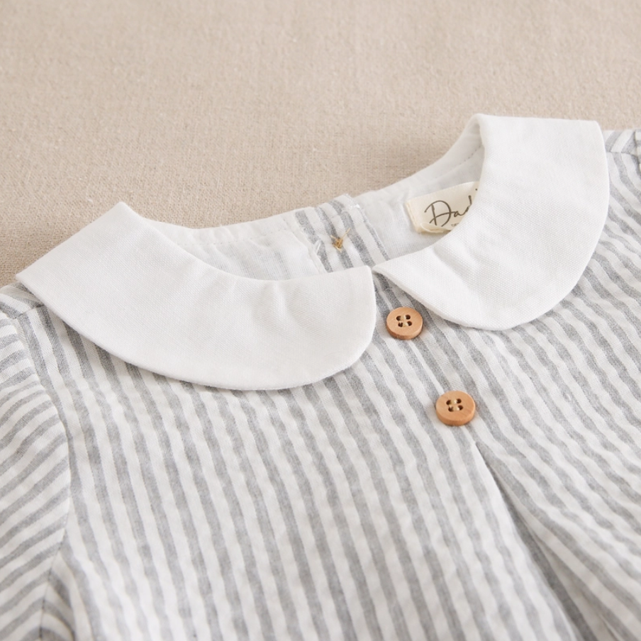 Baby Grey Striped Romper