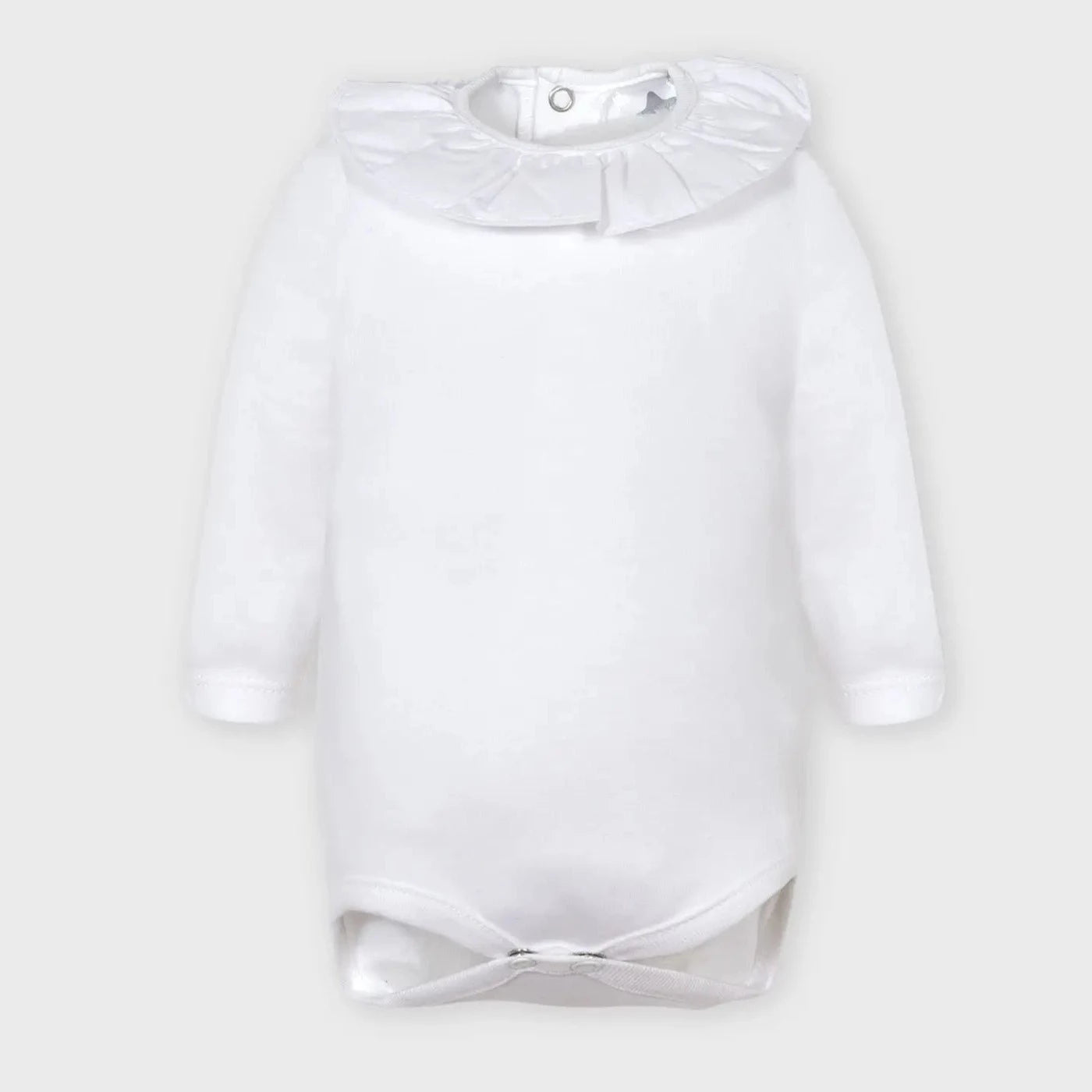 Long-Sleeved Ruffle Collar Bodysuit