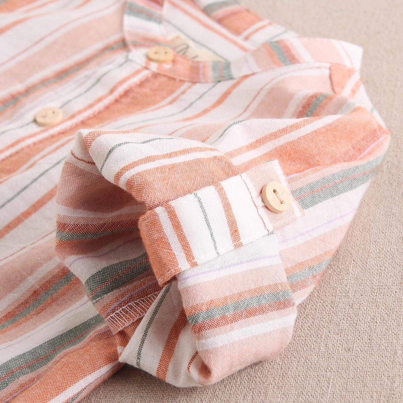 Baby Boy Set with Long-Sleeve Shirt and White Shorts