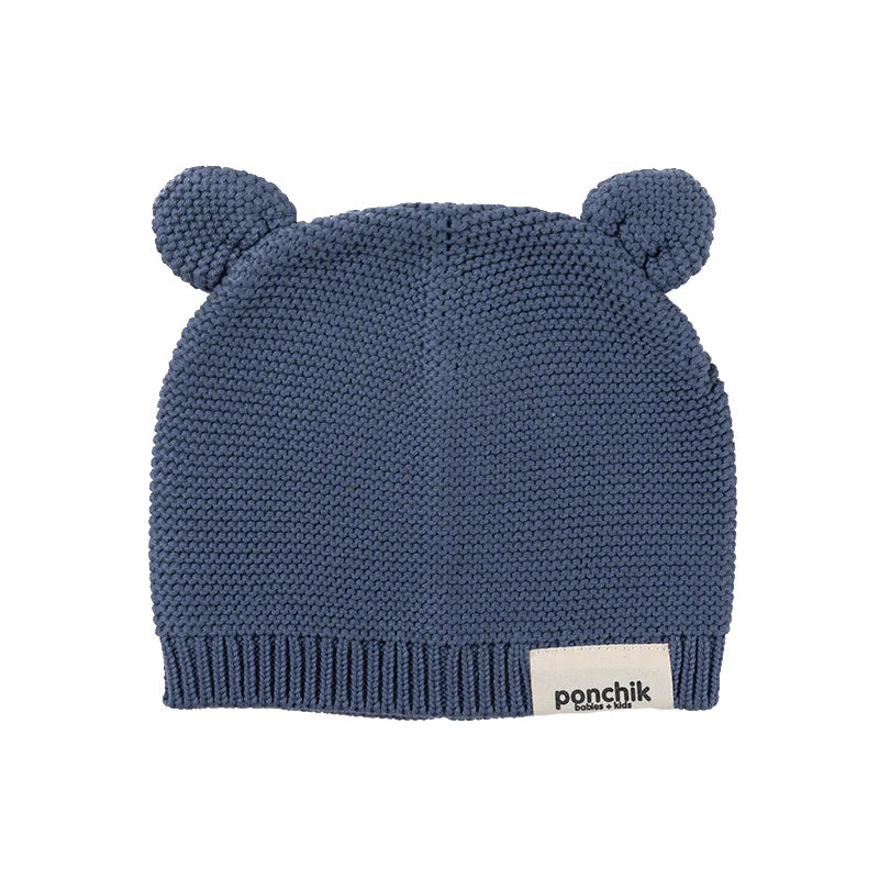 Bear Ear Knit Beanie - Slate