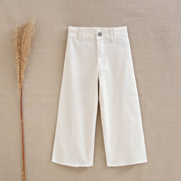 Trumpet Style White Girls' Trousers