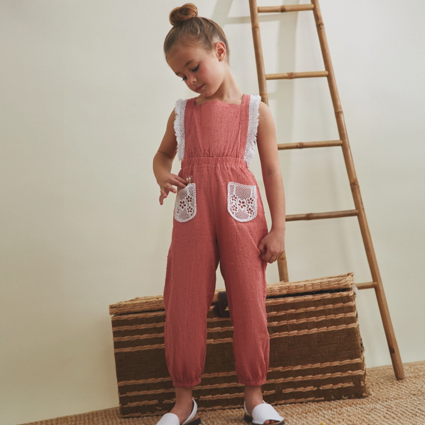 Girls Coral Jumpsuit