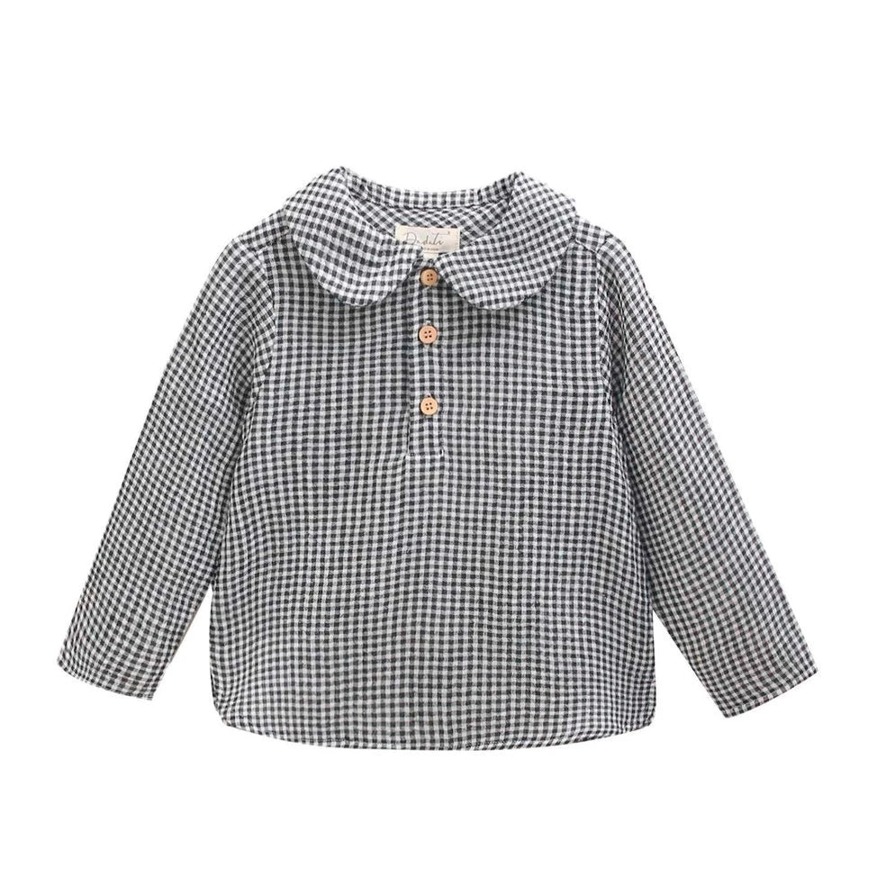 Vichy Black and White Plaid Baby Boy's Shirt