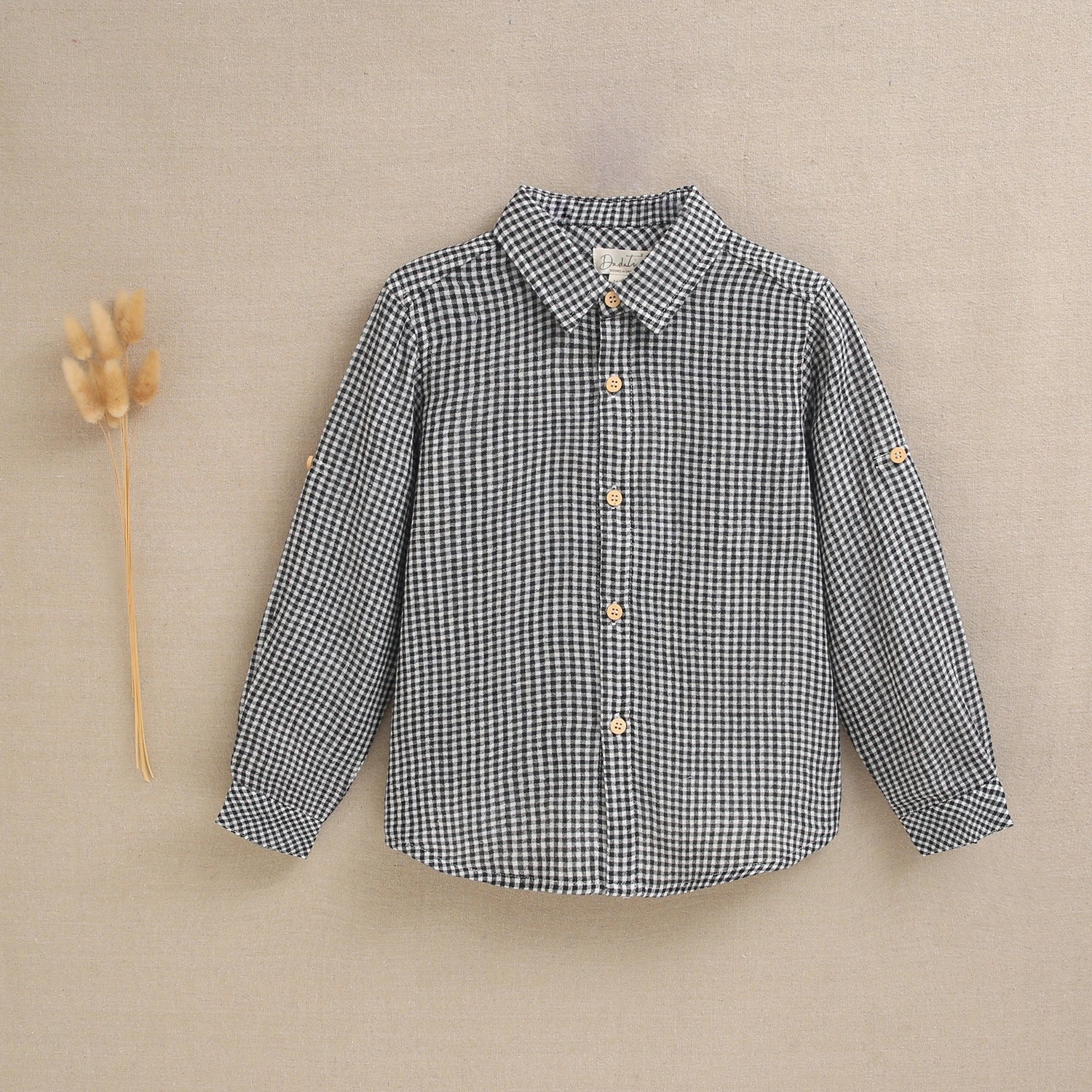 Black and White Checkered Boy's Shirt